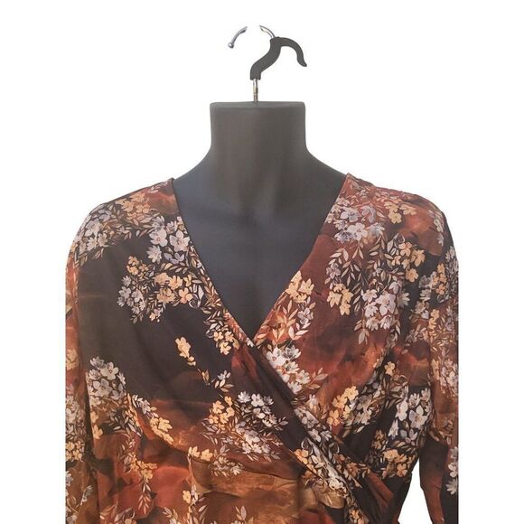 Allison Daley Blouse Sz L Floral Multicolor Boho NWT - Picture 2 of 9